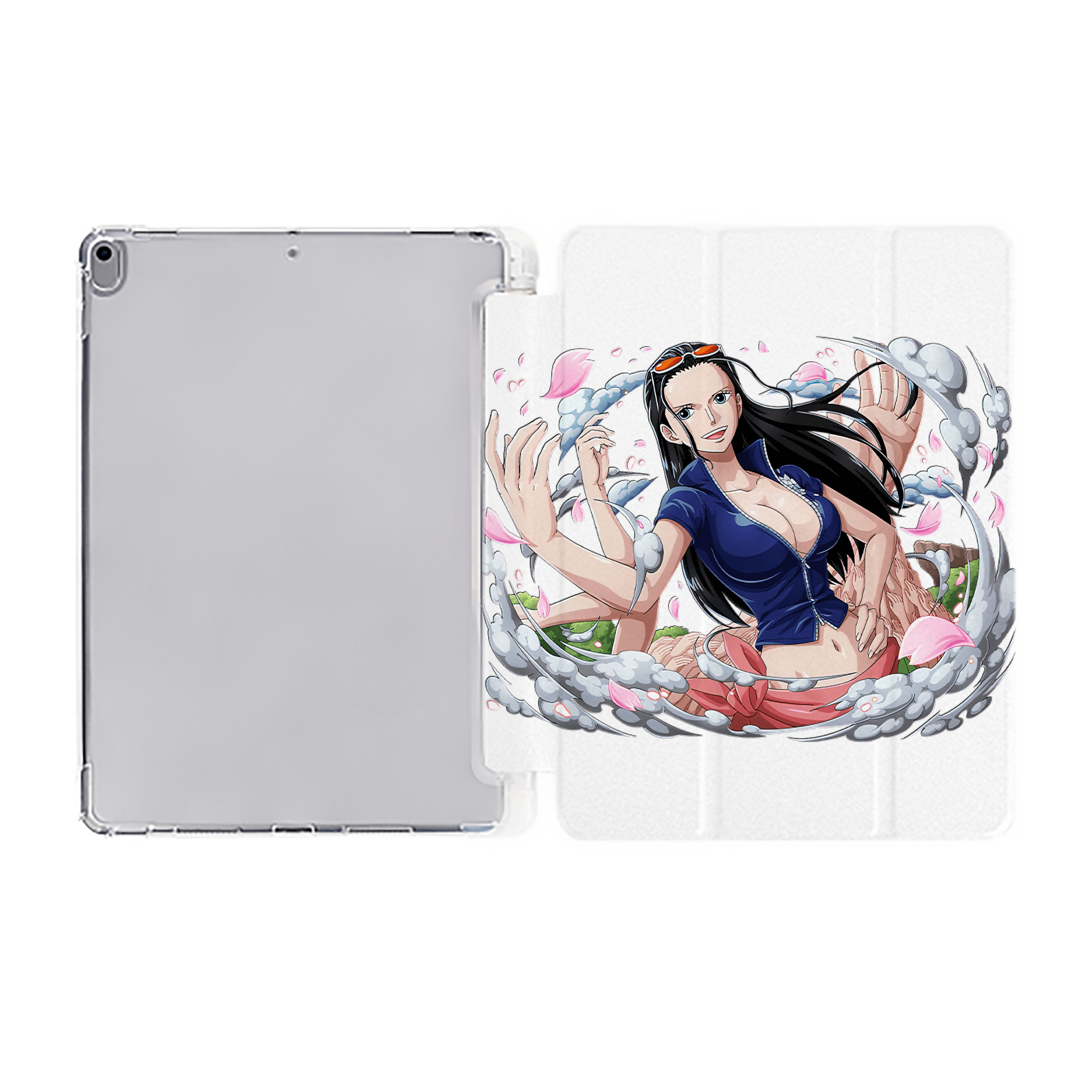 （画像用） ワンピース ニコ・ロビン ONE PIECE Nico Robin IPad ケース ペン収納付き 三つ折りスタンド PUレザー×シリコン 対応機種9.5/10.5/10.9インチ
